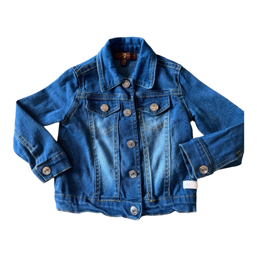 7 for All Mankind Toddlers 12 Months Denim Jacket "All Kinds" Blue Denim Button